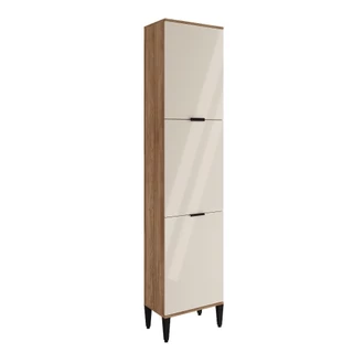 Paneleiro Miami 3 Portas 5 Prateleiras Carraro Freijó com Off White em Oferta na Shopee