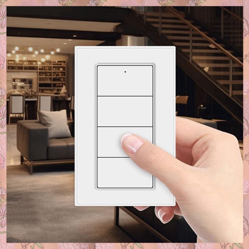 [Rbw] Tuya Zigbee Interruptor De Cena Sem Fio De 4 Gangues Controle De Aplicativo Smart Life , Botão Portátil Alimentado