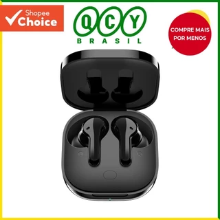 QCY T13 Fones De Ouvido Sem Fio Bluetooth Preto V5.1 TWS Com Controle De Toque 4 Microfones Hd Call Headset