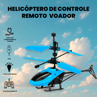 Brinquedo De Voar Para Crianças Helicóptero Sensorial Voador Controle Remoto Recarregável USB