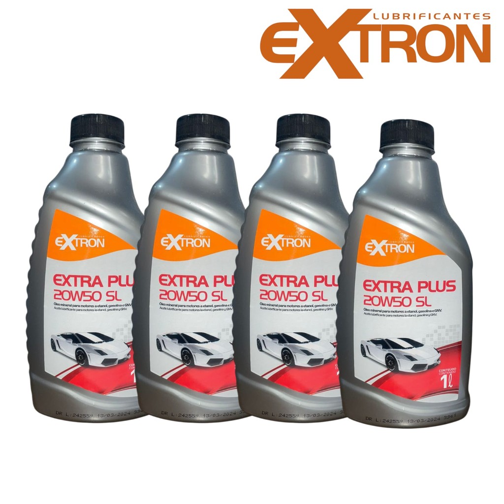 KIT COM 4 EXTRON EXTRA PLUS 20W50 SL CHEVROLET | Shopee Brasil