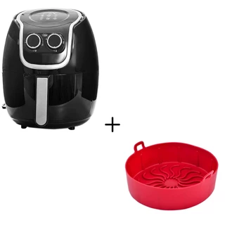 Kit Air Fryer 6 Litros Fix 1500W 127/220V + Forma Redonda de Silicone Grosso 5mm em Oferta na Shopee