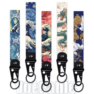 3 Unidades Van Gogh Starry Sky Alças De Pulso Curtas Chaveiro-Corda Giratória Para Pendurar-Mulheres E Homens-Acessórios