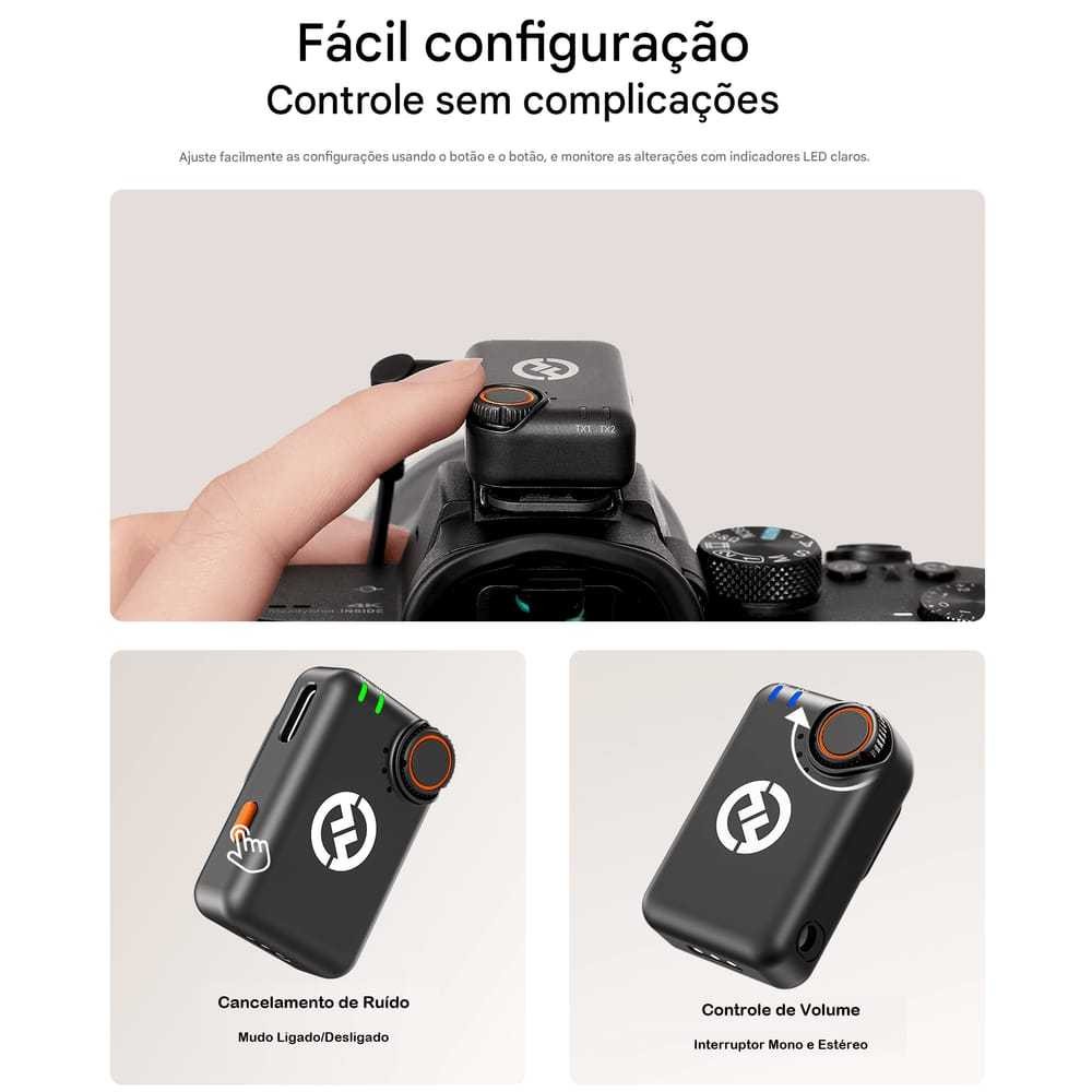 Microfone de Lapela sem fio Hollyland Lark M2S Versão Ultimate