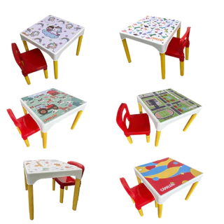 Conjunto Mesa Mesinha Infantil Com 1 Cadeira Escolar Plástica Camaleão