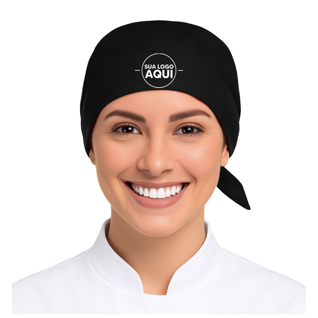 Touca Bandada Chefe Logo Personalizada Cozinha Restaurante