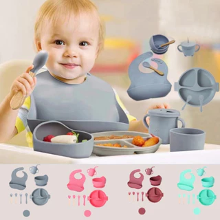 GUIANA Kit 8 Peças de Talheres de Silicone para Bebês e Crianças