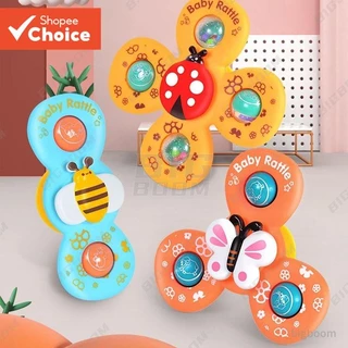 3 Pcs Baby Bath Toy Suction Cup Teether Spinner Top Brinquedos Giratórios Para Crianças