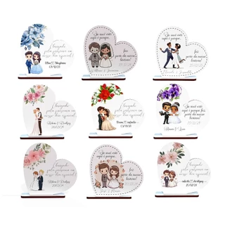 Kit 50 Lembrancinhas de Casamento Noivos Nome Personalizado MDF