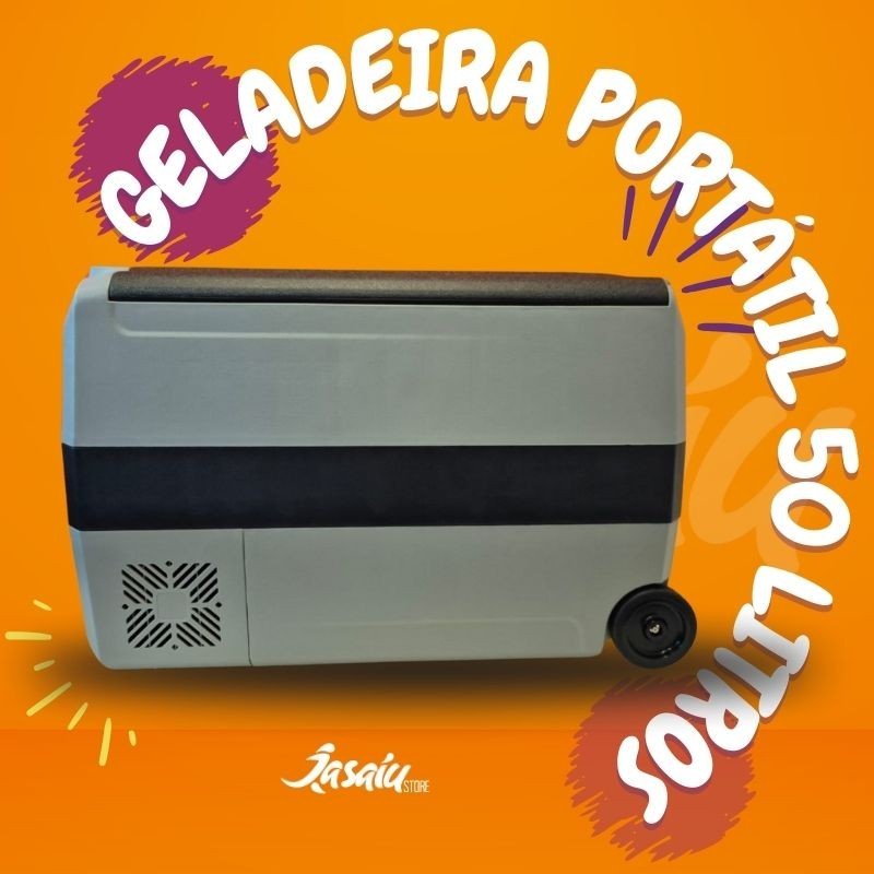 Geladeira Portátil 50lt Caminhão com Rodinhas Lancha veículos carros camping praia Volts 12/24/127/220