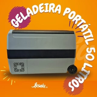 Geladeira Portátil 50lt Caminhão com Rodinhas Lancha veículos carros camping praia Volts 12/24/127/220