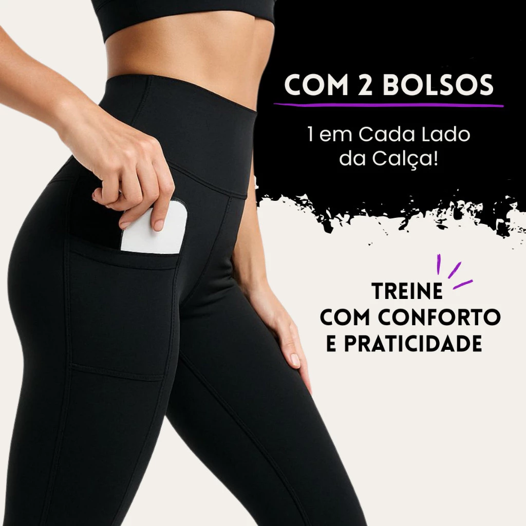 Calça Legging com Bolso Lateral