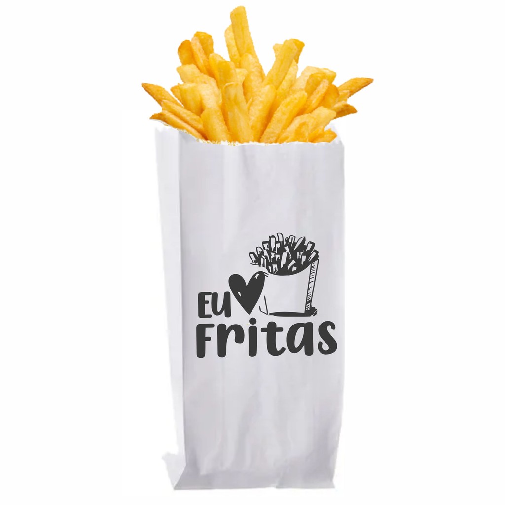 Saco Saquinho Papel Servir Batata Frita Batatinha 500 unid | Shopee Brasil