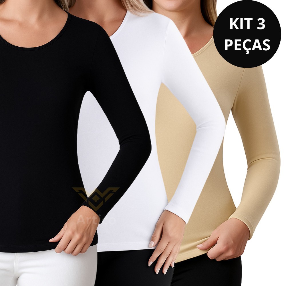 Blusa Feminina Segunda Pele Térmica Peluciada Inverno Frio | Shopee Brasil