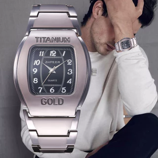 Novo produto zpeer Barrel Watch masculino liga de titânio negócios Casual pulseira de aço relógio de quartzo masculino