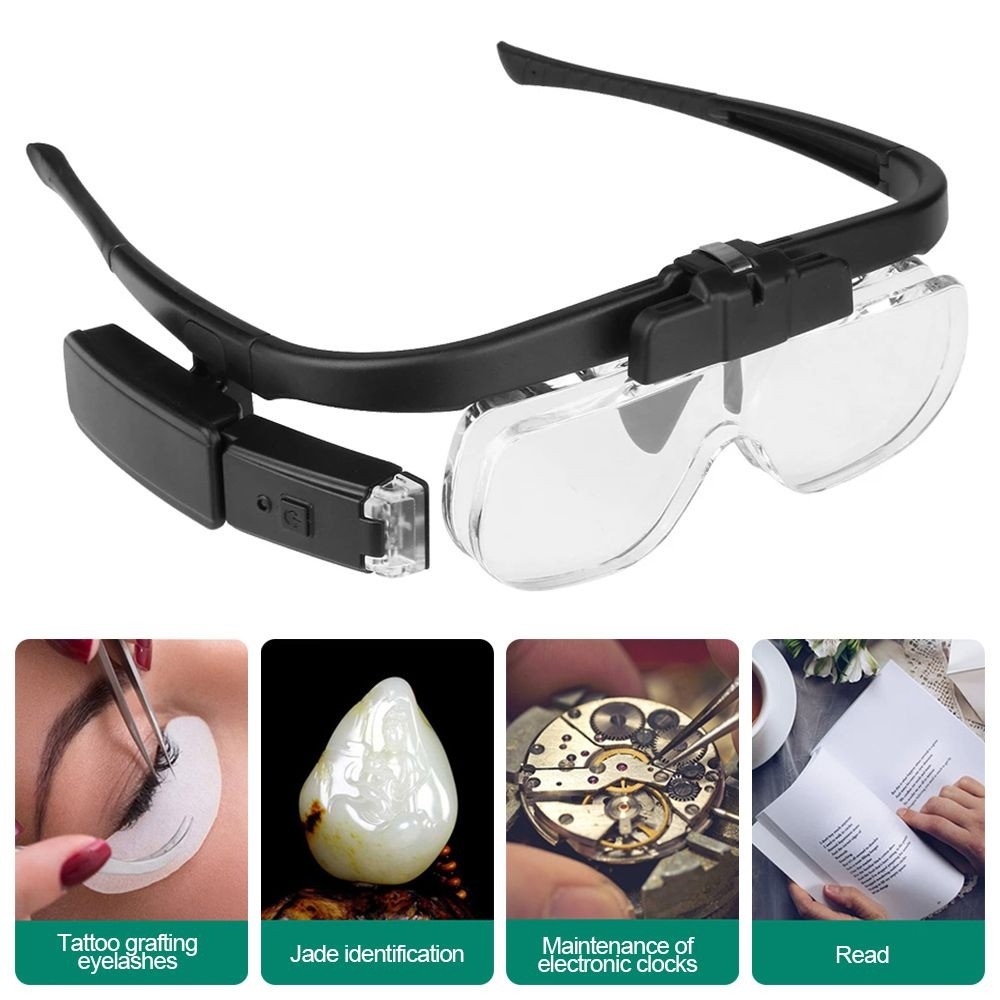 Loupe à pince pour lunettes avec 3 verres interchangeables, clipsable