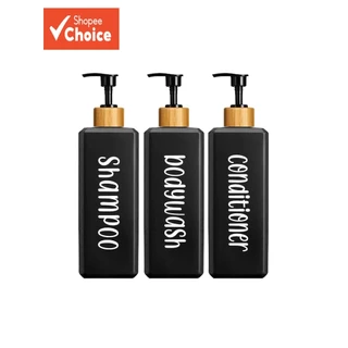 Conjunto de 3 peças 500 frascos quadrados Shampoo condicionador dispensador de lavagem corporal