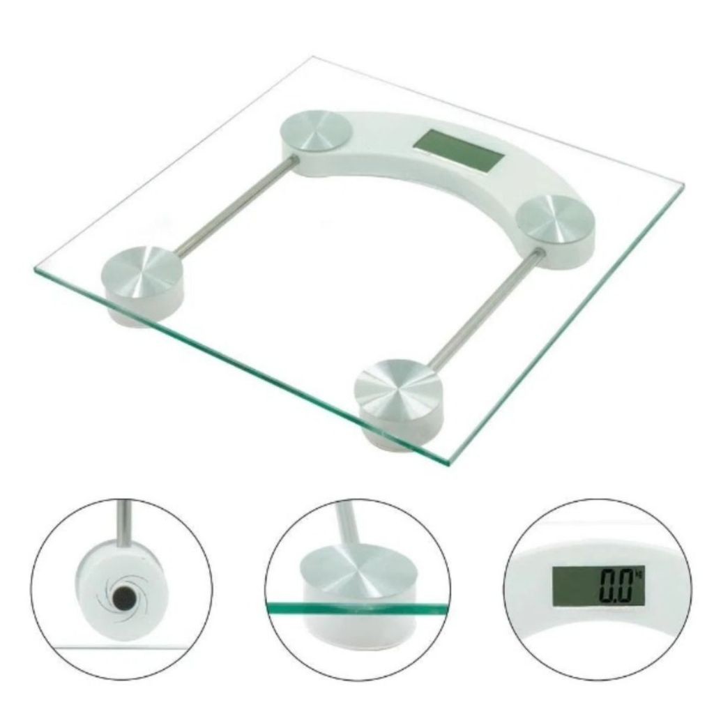 Balança Digital Humana Para Banheiro Base De Vidro Atá 180kg