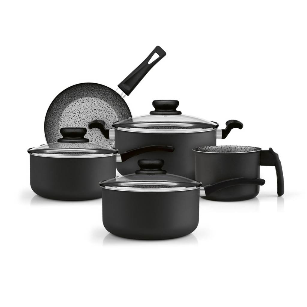 Conjunto Panelas Panelux Antiaderente 5Pçs Grafite Panelux | Shopee Brasil