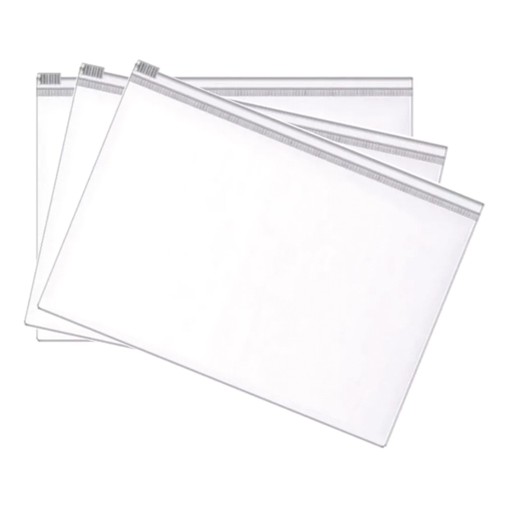 Pasta Zip A5 PVC 21x15 Cristal 015 - Pacote 100 unidades
