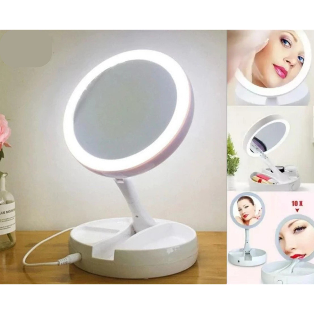 Espelho Camarim Dobrável com Led | Shopee Brasil