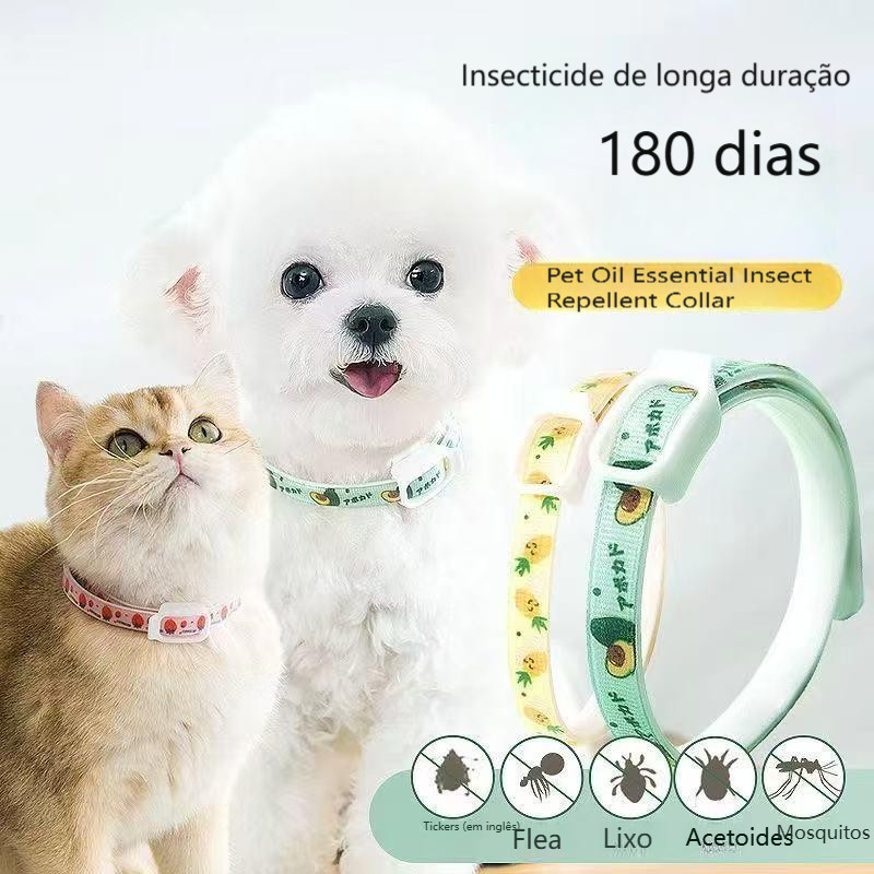 Coleira Anti-pulgas para animais de estimação, repelente de alta eficiência, 6 meses de proteção à prova d'água disponív
