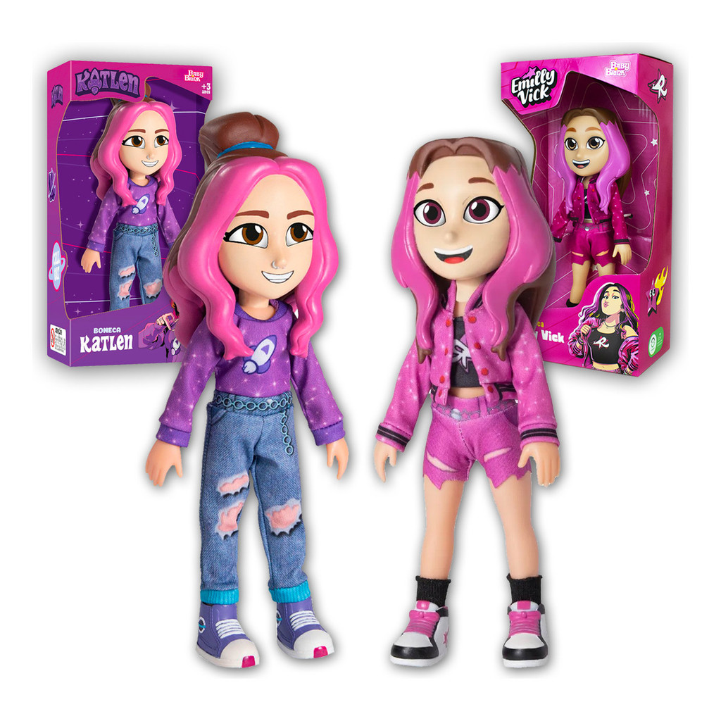 Kit De Bonecas Emilly Vick E Katlen Original 25cm Os Rosa | Shopee Brasil