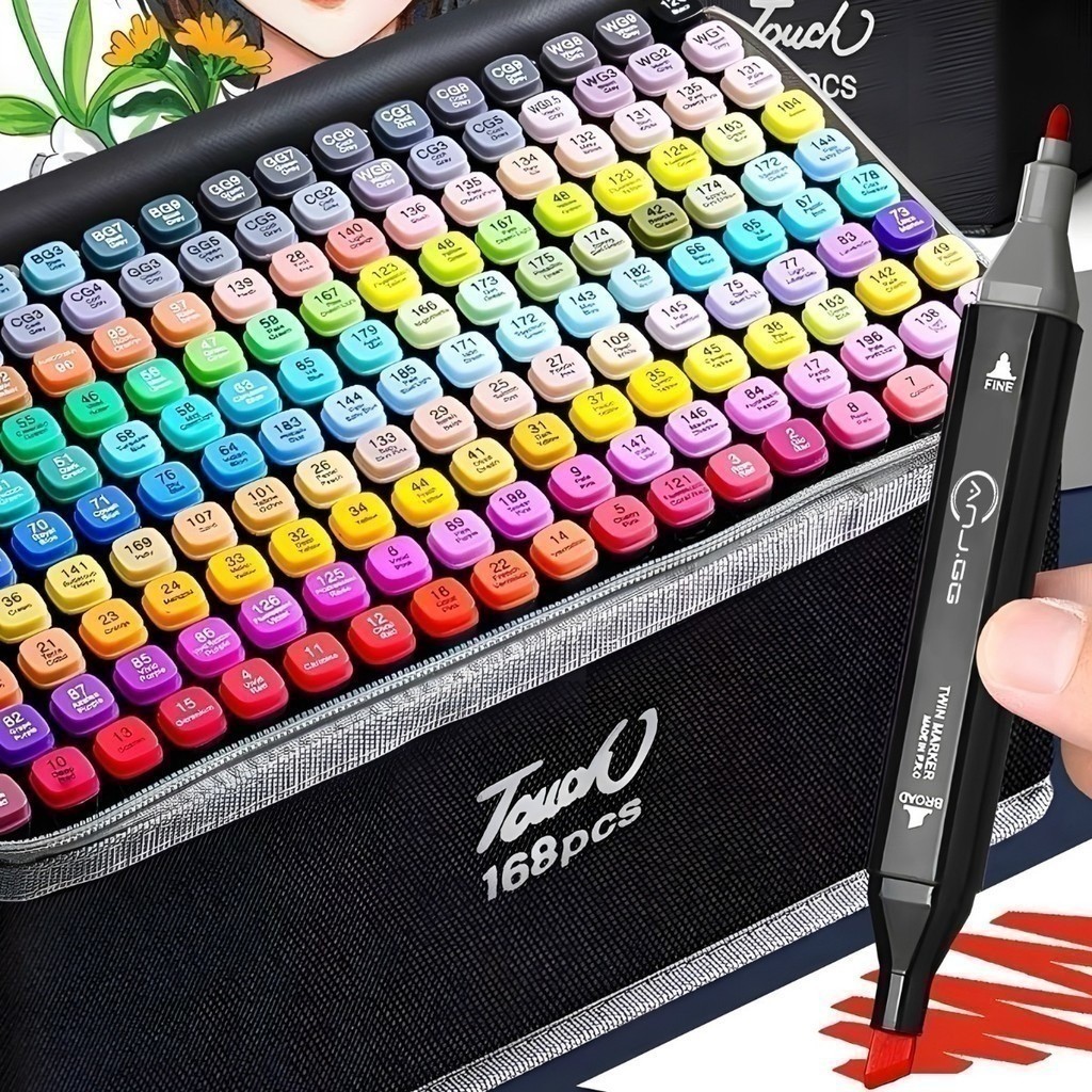 100/120/168Cores Touch marker Caneta Marcadora Com Ponta Dupla/Pintura De Arte/Aquarela/Material Escolar/Escritório