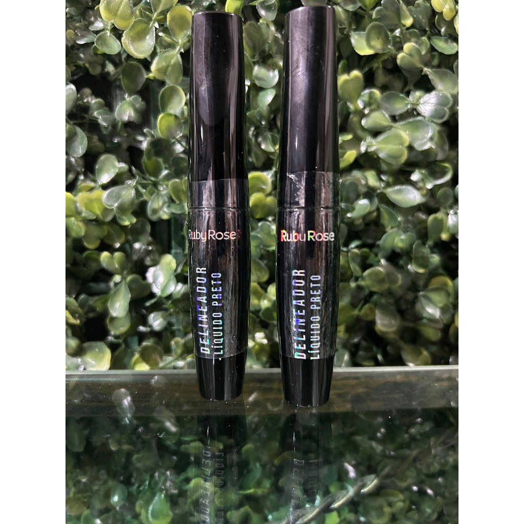KIT COM Delineador Líquido Preto Ruby Rose – Traço Fino, Olhar