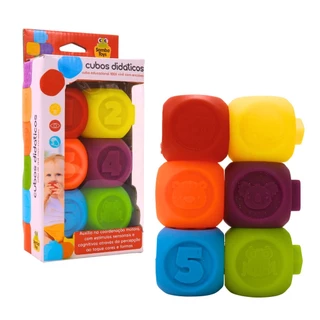 Cubo Didático Tchuco Baby 6 Peças Vinil 0281 - Samba Toys