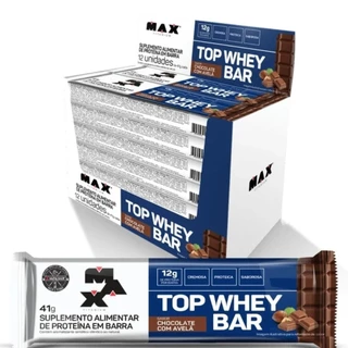Barrinha de Proteina Top Whey Max Titanium Bar Caixa 12un