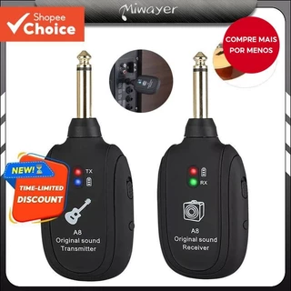 Miwayer A8 UHF Guitarra Sistema Sem Fio Transmissor Receptor Bateria Embutida 50M Faixa De Transmissão De Som Original P