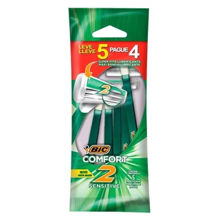 Aparelho Bic Comfort 2 Sensitive Embalagem com 5 Unidades em Oferta na Shopee