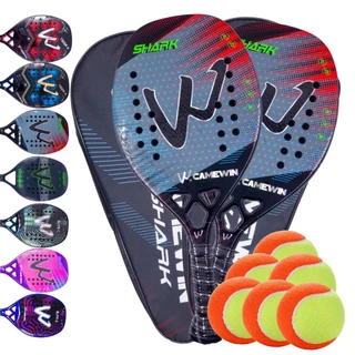 Par de Raquetes Beach Tennis Carbono 3k Camewin + 6 Bolinhas e Capa Protetora em Oferta na Shopee