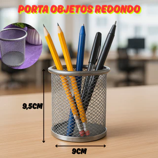 KIT 6 Porta Canetas/Lapis Cinza Metal 9x9,5cm Organizador de Mesa Porta Trecos Objetos em Alumínio em Oferta na Shopee