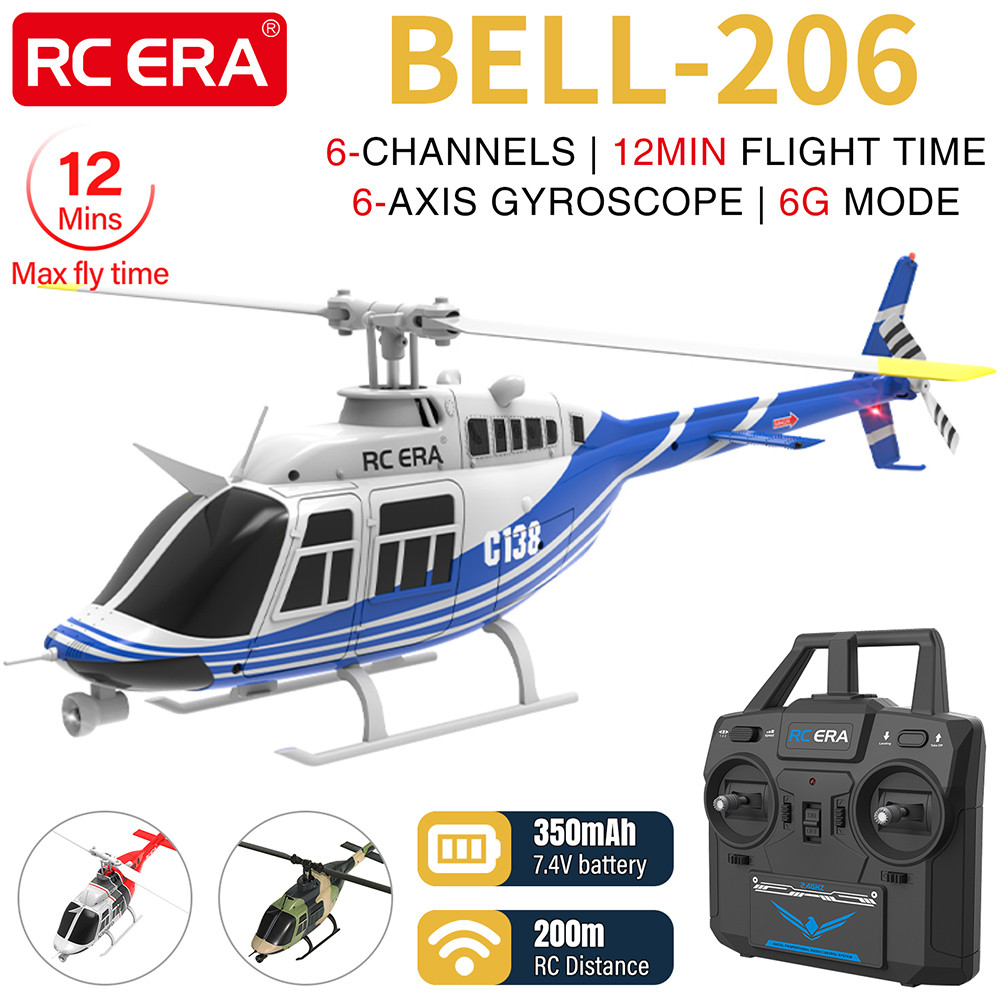 RC ERA Helicóptero 1 : 33 Bell-206 Aeronave C138 6CH Avião De