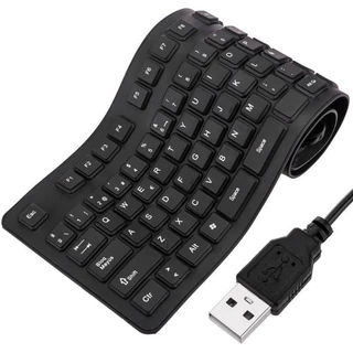Teclado USB Flexível Dobrável de Silicone – Ultra Portátil e Com Digitação Silenciosa