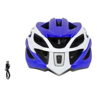 CAPACETE ABSOLUTE WILD FLASH LED USB BIKE AZUL M/G (57-61CM)