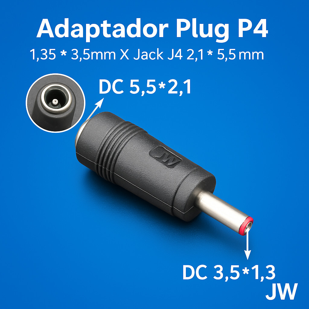 10 Adaptador Plug P4 1,35 * 3,5mm X Jack J4 2,1 * 5,5mm | Shopee Brasil
