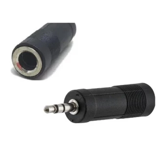 Adaptador P10 Femea Para P2 Macho Estereo De Áudio Preto