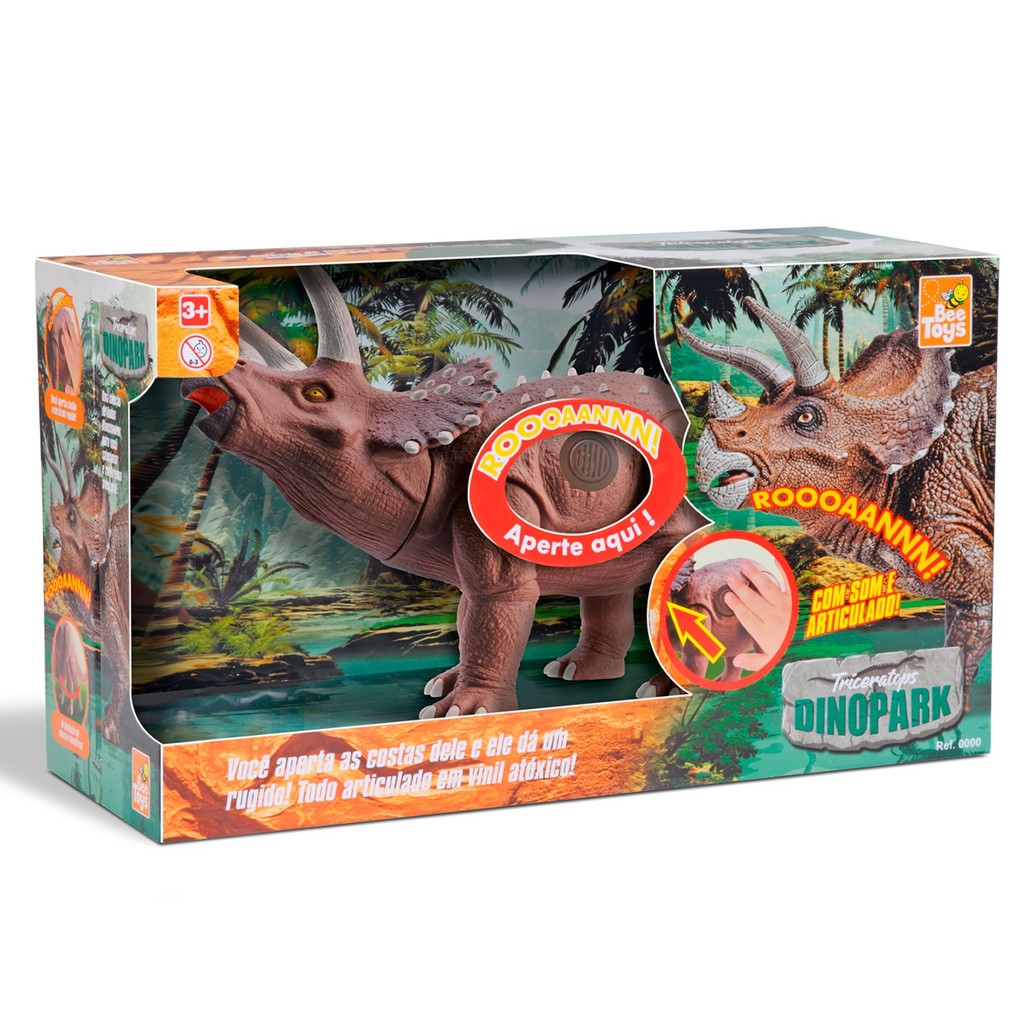 Triceratops Bee Toys Com Movimento Rugido E Design Realista