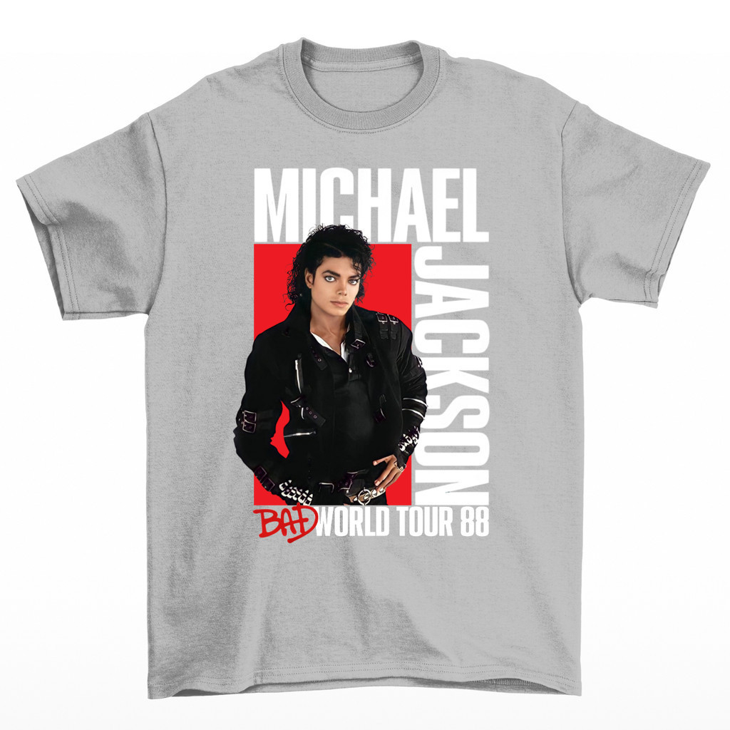 Camisa Michael Jackson Bad World Tour 1988 Camiseta Unissex 100