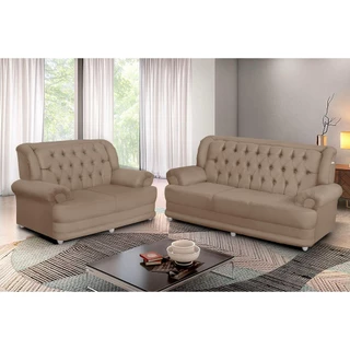 Conjunto de Sofá 2,00 x 1,50m 3 E 2 Lugares Suede Finlândia Marrom Castor em Oferta na Shopee