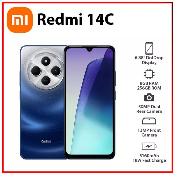 Novo) Xiaomi Redmi 14C Azul 8GB+256GB RAM,4GB+128GB RAM | Shopee