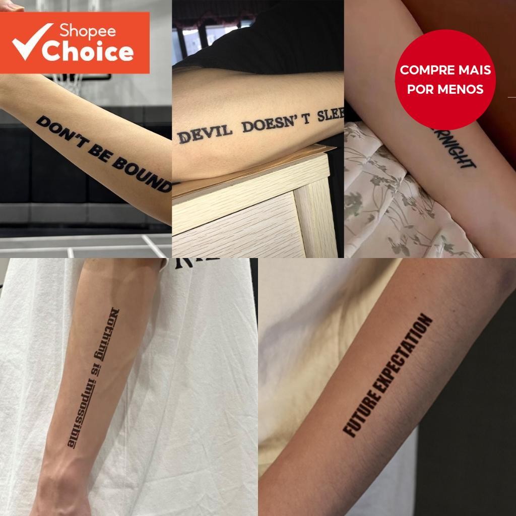 Tatuagem Temporária Com Citação Inspiradora , Falsa À Prova D'água Dura ...
