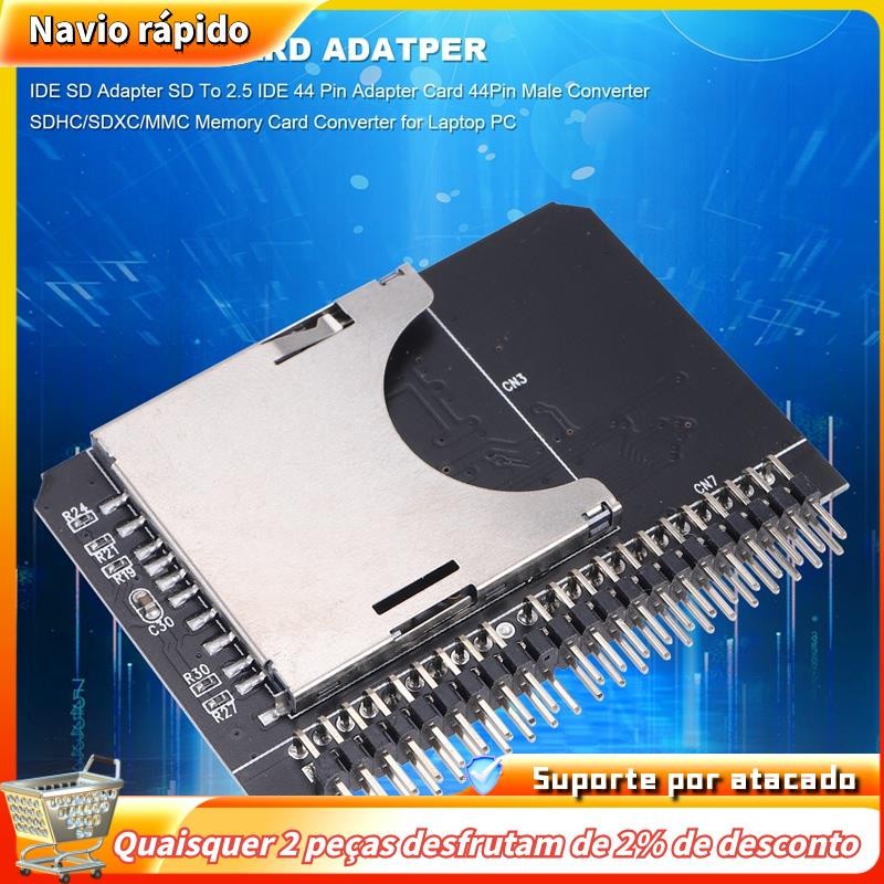 KSTE Adattatore Micro SD/TF A IDE 44 Pin Maschio - Convertitore Per Memoria Su Interfaccia ATA - 6