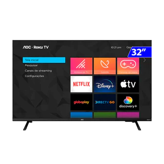 Smart TV AOC ROKU 32" HD 3 HDMI USB Wi-fi Dolby Audio em Oferta na Shopee
