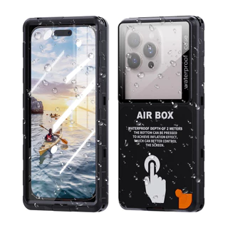 Shellbox Capa De Telefone À Prova D'água Para Dispositivos De 6.9', Tela Sensível Ao Toque Universal Transparente , Prot