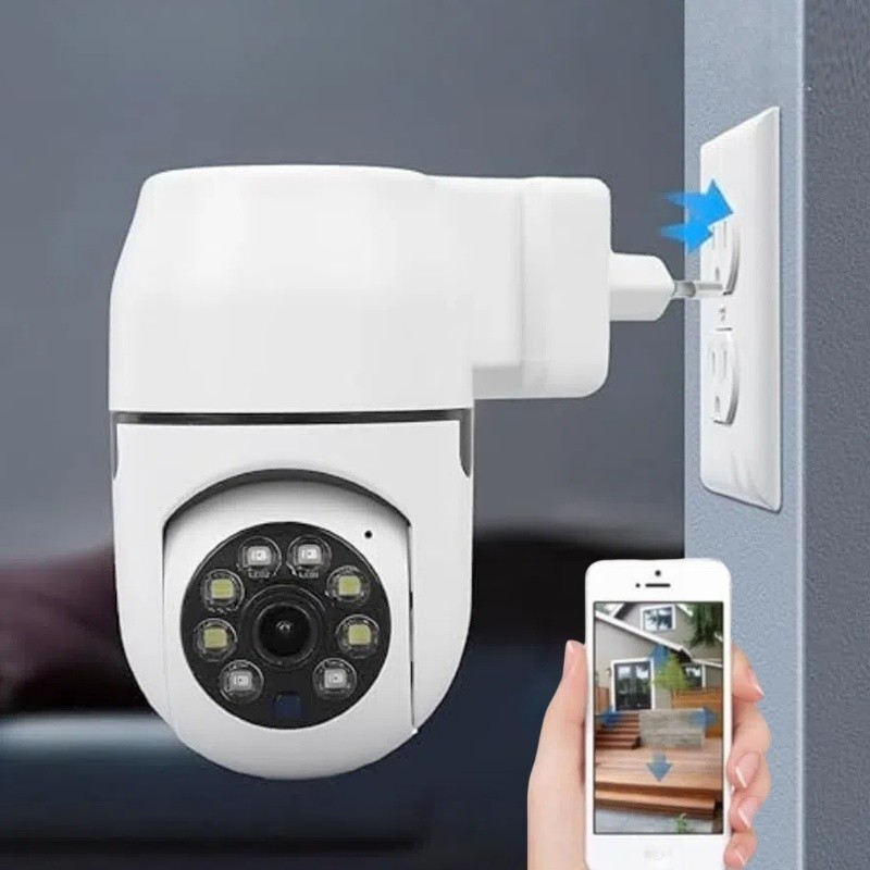 Câmera Tomada Segurança- Wifi 360 Câmera IP Infravermelho Sem Fio com Visão- Yoosee