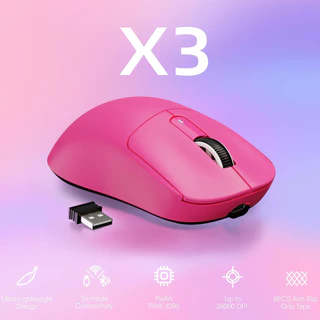 ATTACK SHARK X3 Mouse Para Jogos Sem Fio Modos Triplos PAW3395 26K DPI 200h Bateria Vida Útil